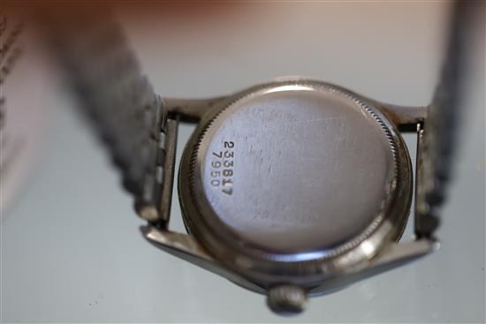 A gentlemans late 1950s stainless steel Tudor Oyster Prince 34 automatic wrist watch,